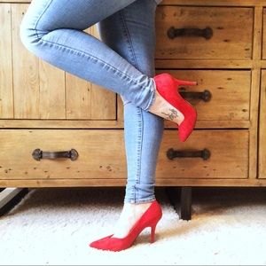 Call It Spring 4” Red Suède Heels